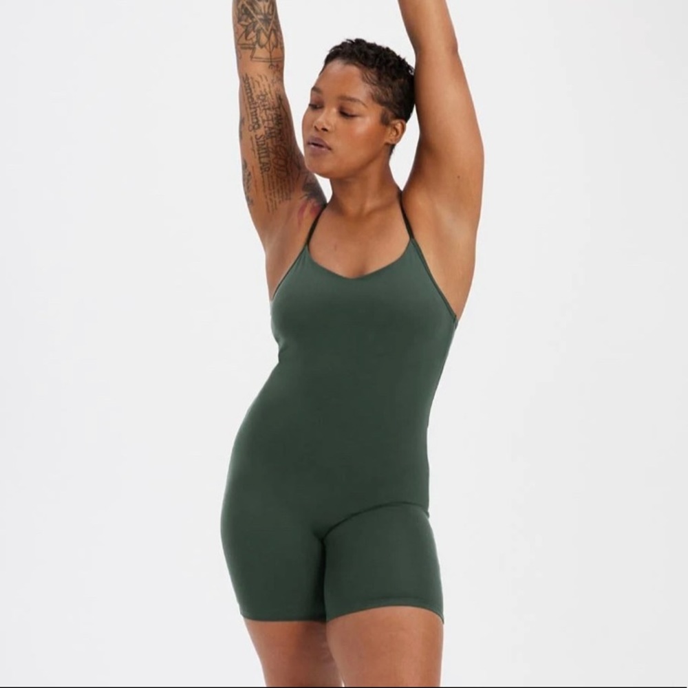 Girlfriend Collective Barre Unitard Size L Color Moss